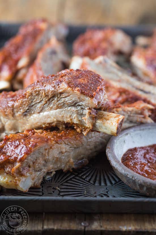 Pressure Cooker Ribs with Memphis Rub and Homemade BBQ Sauce