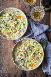 This is a really easy, from scratch, Pressure Cooker Chicken Noodle soup recipe, I promise! The beauty of making this in your pressure cooker is that you can create a really lovely, flavorful, broth for the soup in about 20 minutes.
