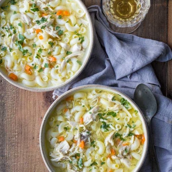 This is a really easy, from scratch, Pressure Cooker Chicken Noodle soup recipe, I promise! The beauty of making this in your pressure cooker is that you can create a really lovely, flavorful, broth for the soup in about 20 minutes.