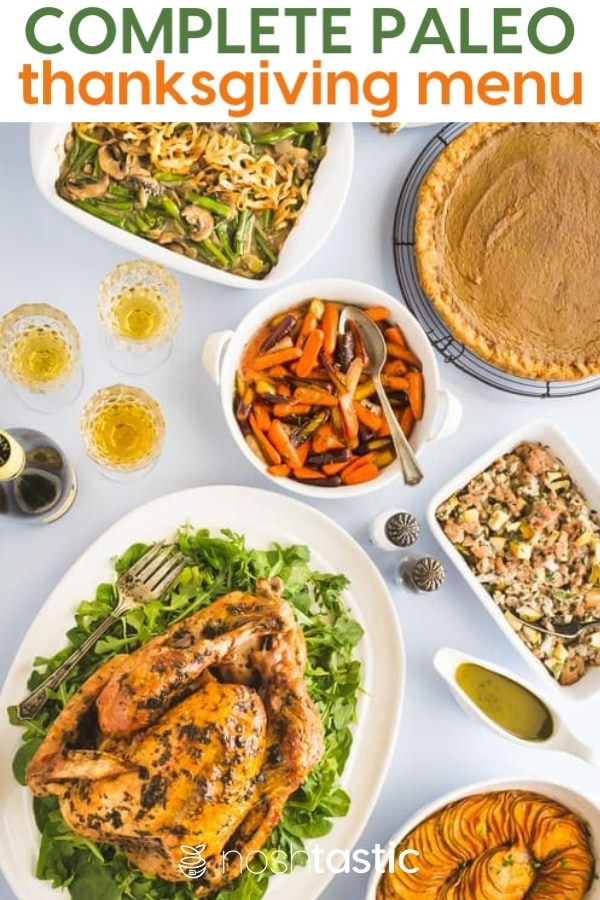 Paleo Thanksgiving recipes on a table