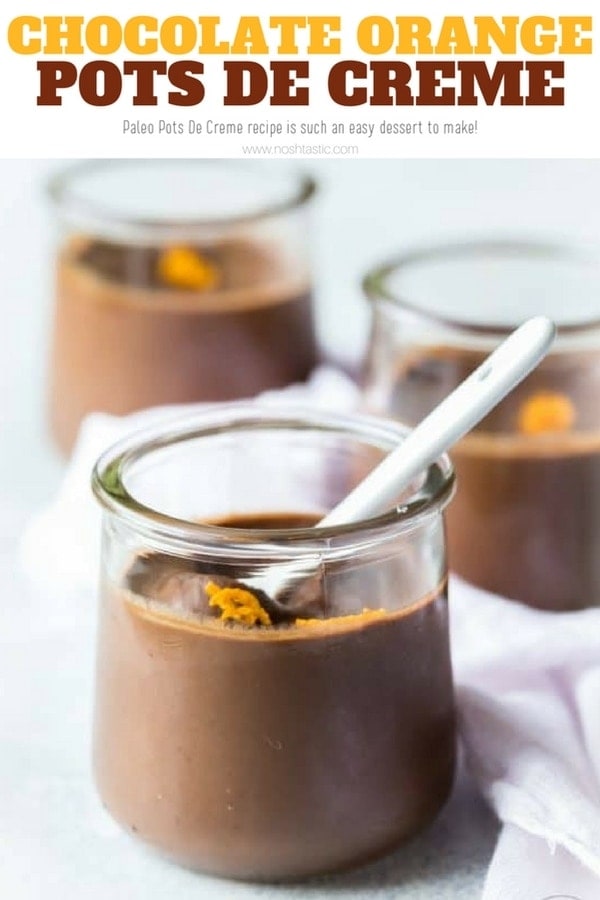 My Paleo Pots De Creme recipe is such an easy and uncomplicated dessert to make with just a few simple ingredients including eggs, coconut milk and chocolate. I used coconut sugar to which adds a touch of caramel flavor to the dessert. #paleo #glutenfree #paleodessert #chocolate #potsdecreme #frenchfood #dessert #glutenfree #glutenfreedessert #dairyfree