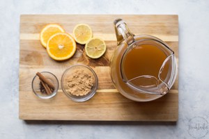 Spiced Apple Cider Recipe Ingredients on a plate