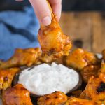 Pressure Cooker Chicken Wings recipe with Buffalo Sauce and Creamy Blue Cheese Dip! Pressure cooked in about 15 minutes. A perfect recipe for your Instant Pot or other electric pressure cooker #Instantpot #instapot #pressurecooker #instantpotrecipe #glutenfreepressurecooker #chickenwings #buffalowings #instantpotwings #bluecheesedip #glutenfree #cheesedip