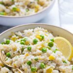 Pressure Cooker Risotto with leeks, peas, tarragon, an easy gluten free pressure cooker recipe for ristto that's perfect for any electric pressure cooker or Instant Pot | www.glutenfreepressurecooker.com | #instantpot #instapot #pressurecookerrisotto #electricpressurecooker #glutenfreepressurecooker #glutenfreeinstantpot #glutenfree #instantpotrisotto