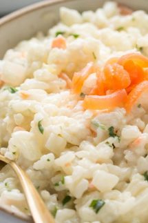 Instant Pot Risotto with Smoked Salmon and Mascarpone Cheese recipe