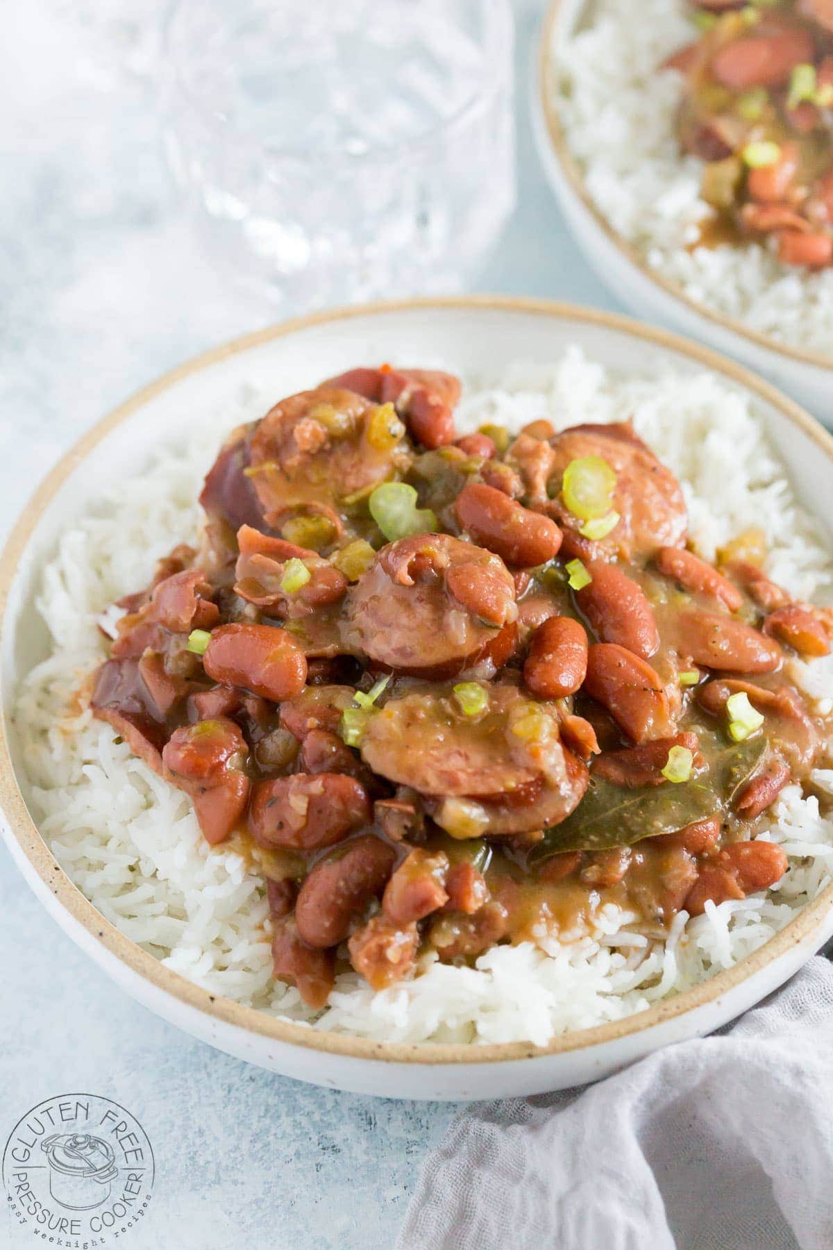 red beans rice and sausage over rice