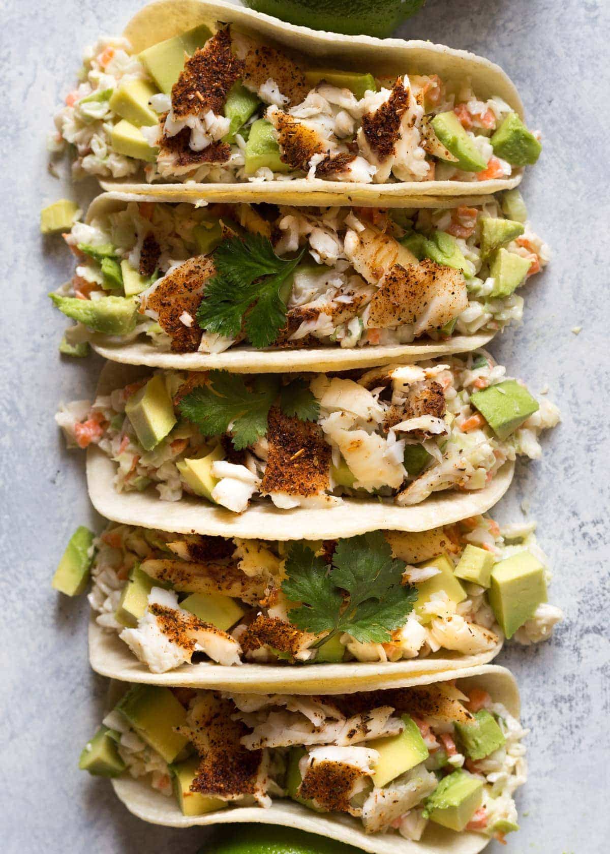 Easy Fish Tacos with Cabbage Coleslaw