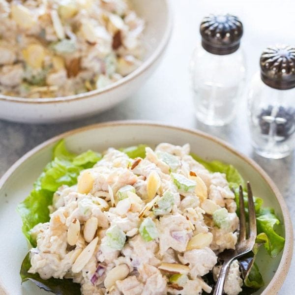 Easy Low Carb Chicken Salad Recipe you'll love! | www.noshtastic.com | #chickensalad #lowcarbchickensalad #glutenfreechickensalad #paleochickensalad #whole30chickensalad #paleochicken #healthysalad #w30salad #whole30 #whole30chicken #glutenfree #noshtastic #glutenfreerecipe