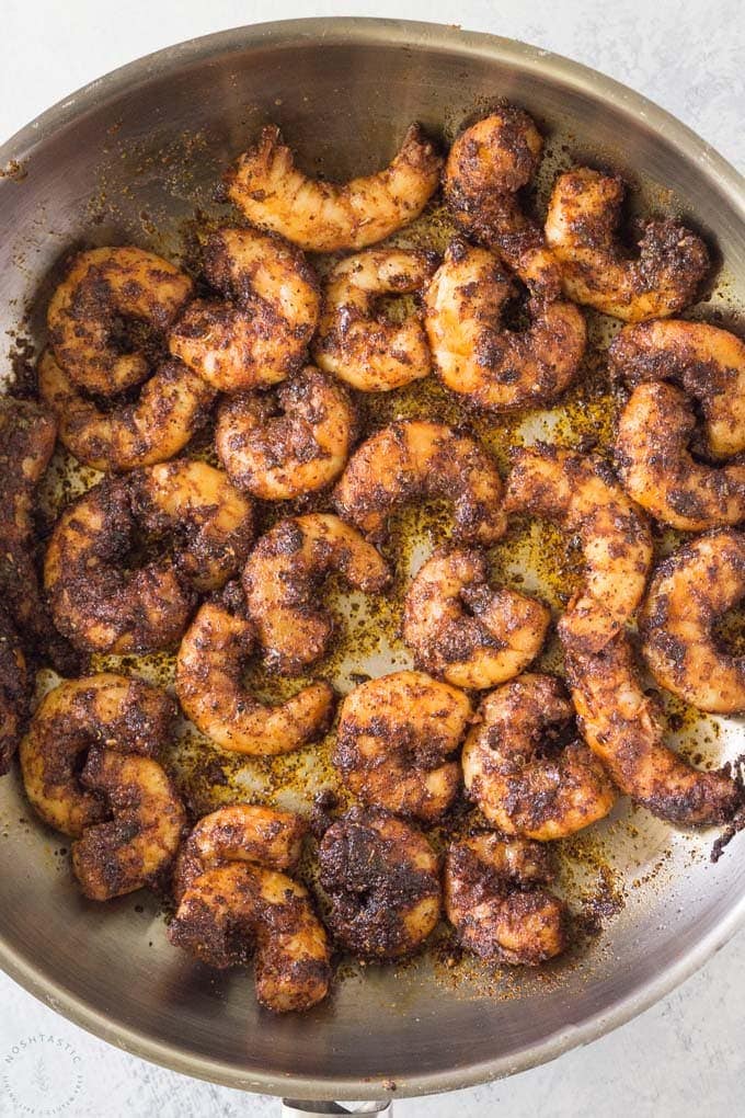 close up photo of blackened shrimp