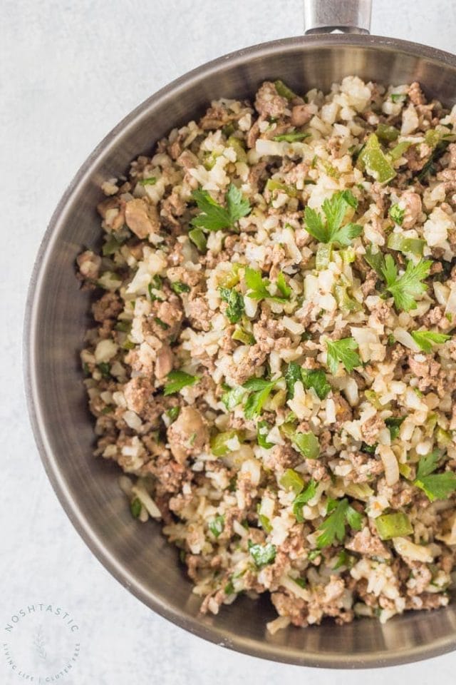 Cauliflower Dirty Rice Noshtastic