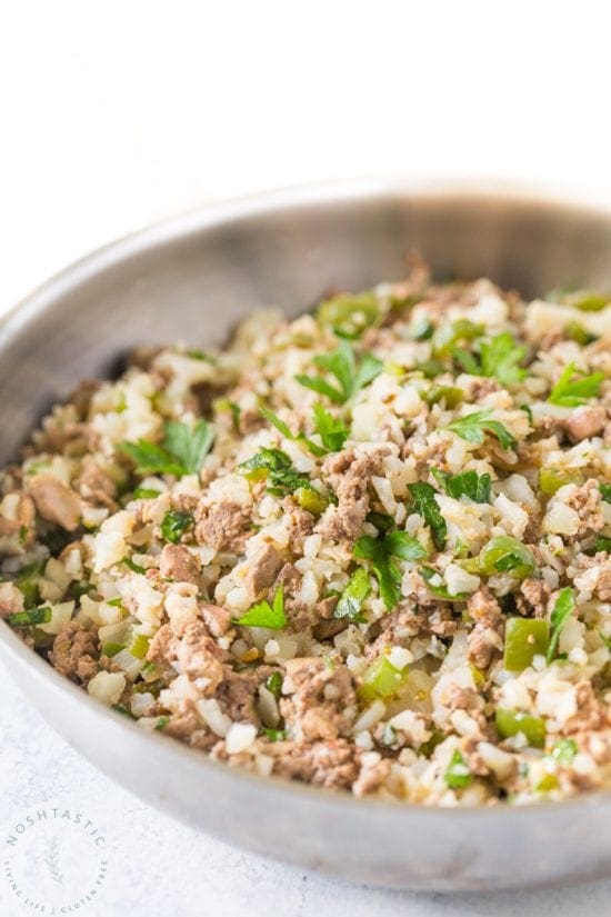 Cauliflower Dirty Rice Noshtastic