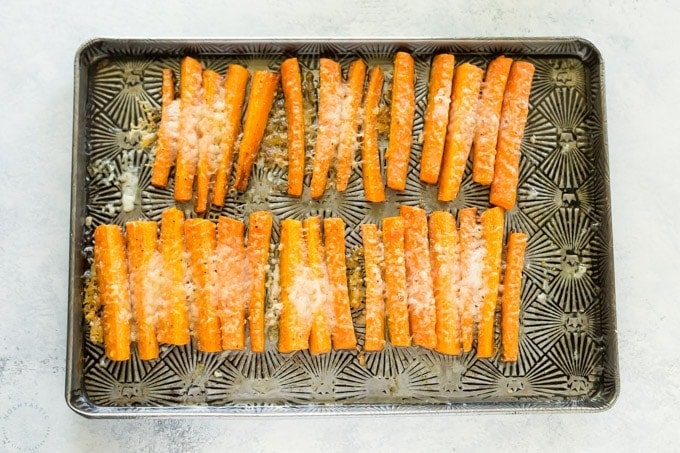 Oven roasted parmesan carrots