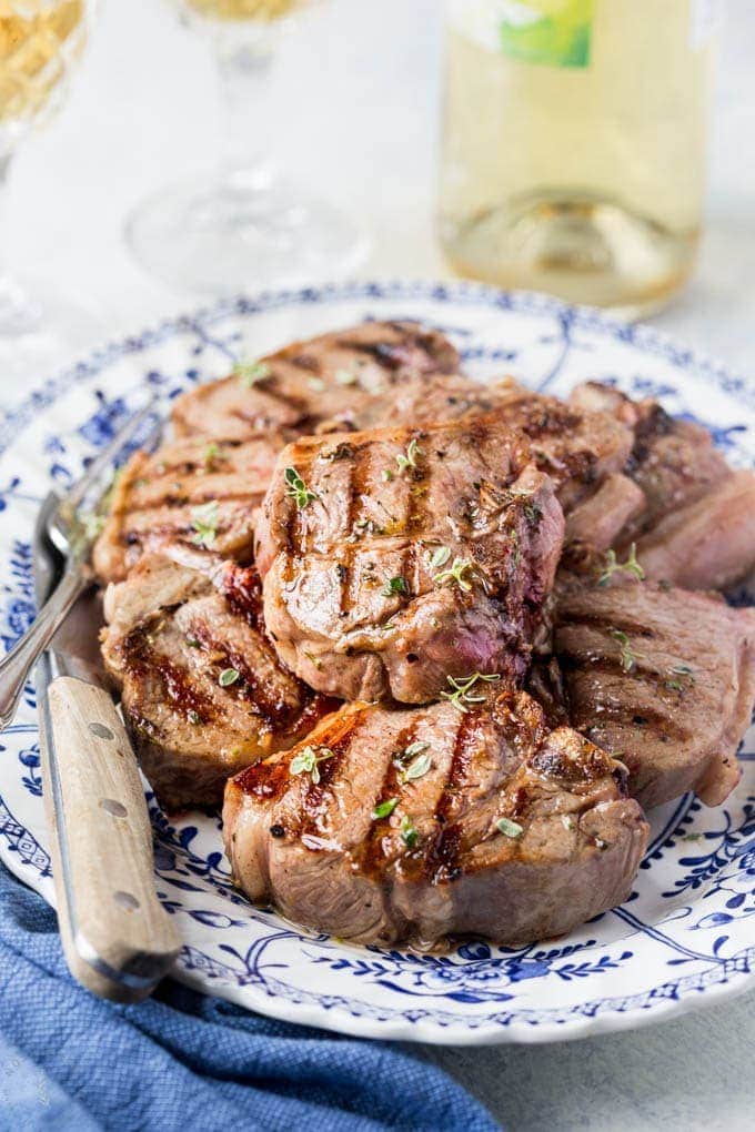 grilled lamb chops on a platter