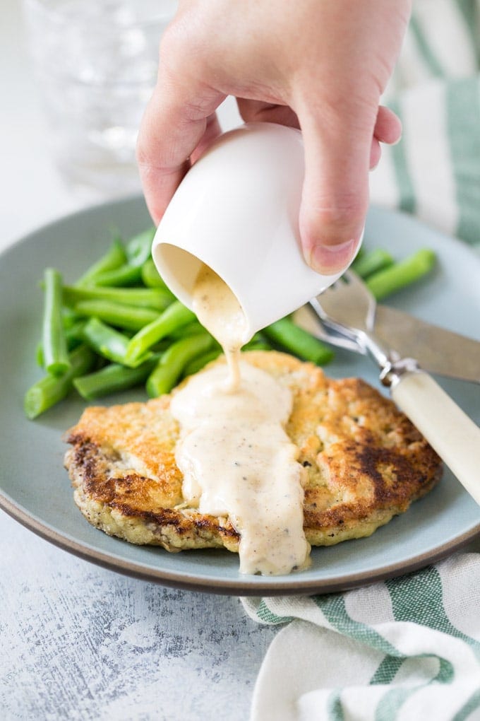 Low Carb Chicken Fried Steak Recipe with Gravy