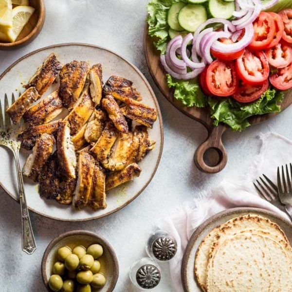 Chicken Shawarma Recipe, an easy Lebanese style recipe that's low carb, keto, Paleo and Whole30 compliant, a perfect healthy weeknight chicken dinner! | www.noshtastic.com | #chicken #shawarma #lebanese #easy #quick #marinade #lowcarb #noshtastic #glutenfree #keto #ketodiet #ketogenic #ketorecipes #ketogenicdiet #paleo #paleodiet #whole30 #w30
