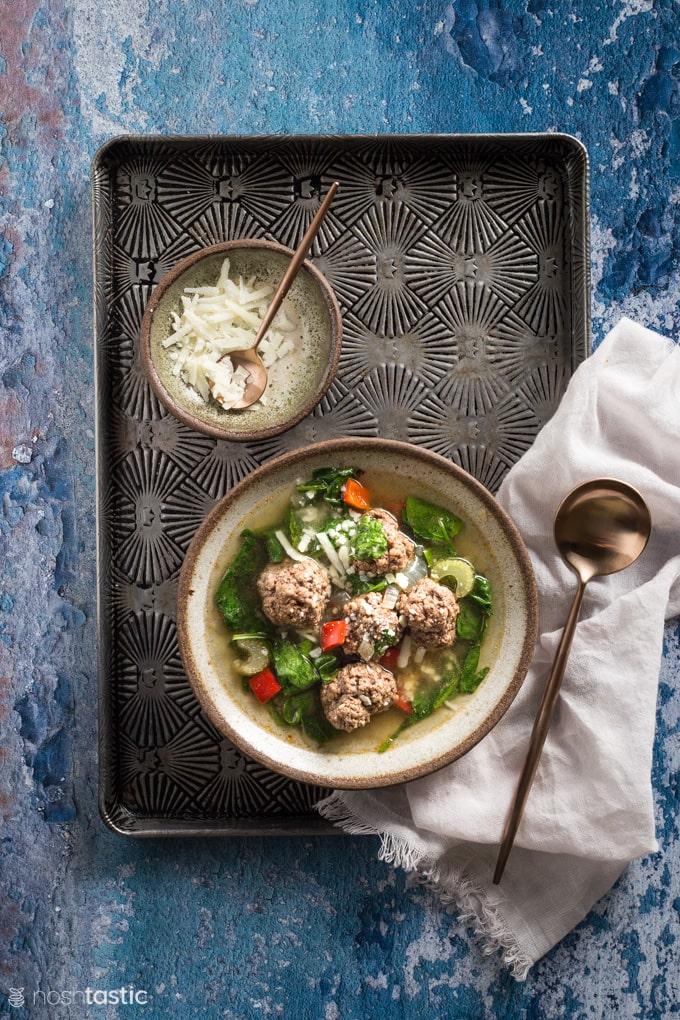 Italian Wedding soup with cheese