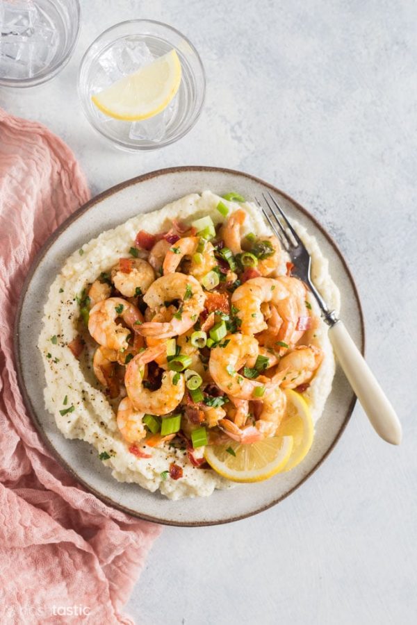 Low Carb Keto Shrimp and Grits Noshtastic