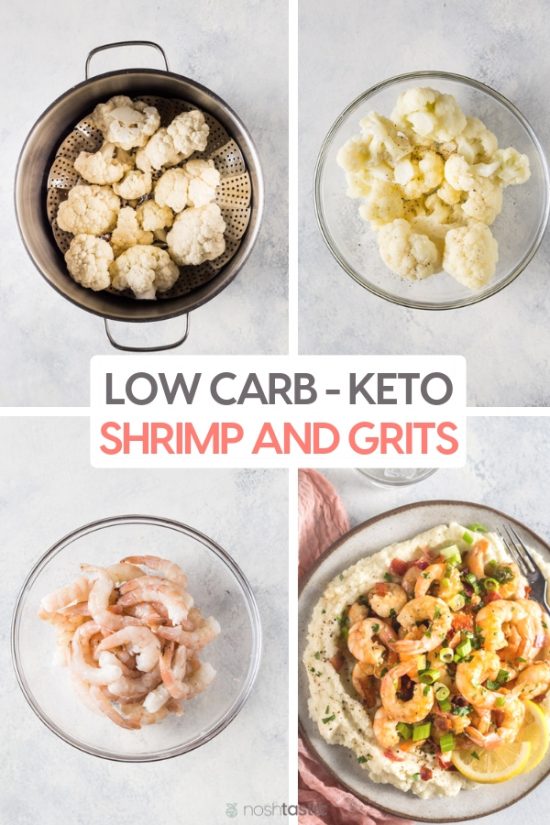 Low Carb Keto Shrimp and Grits Noshtastic