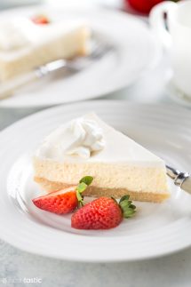 Slice of Low Carb Cheesecake on a plate