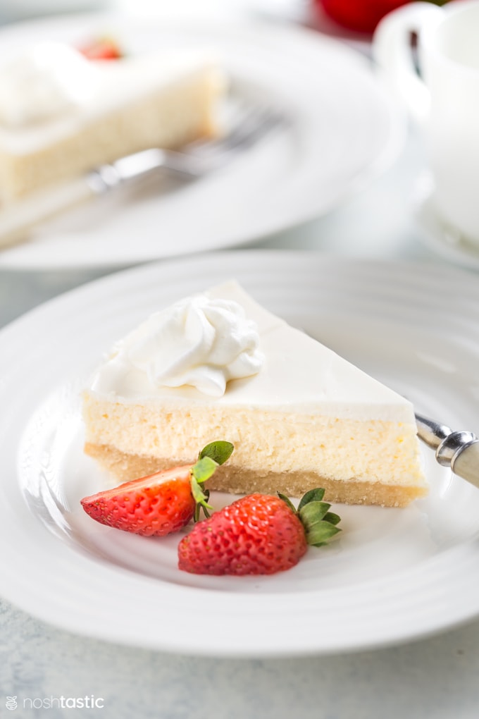 Slice of Low Carb Cheesecake on a plate