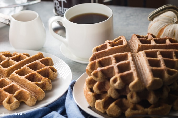 Low carb waffles on a plate