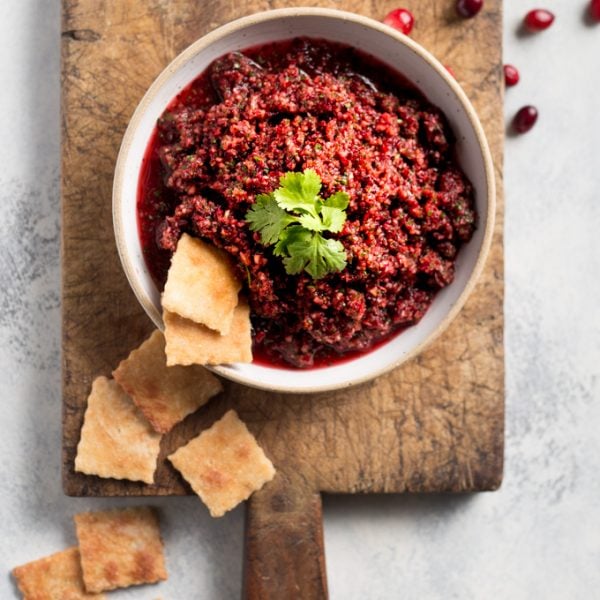 cranberry salsa in bowl
