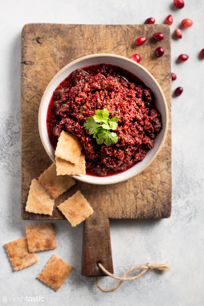 cranberry salsa in bowl