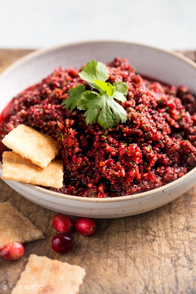 cranberry salsa in bowl