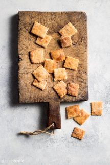 keto crackers on a cutting board