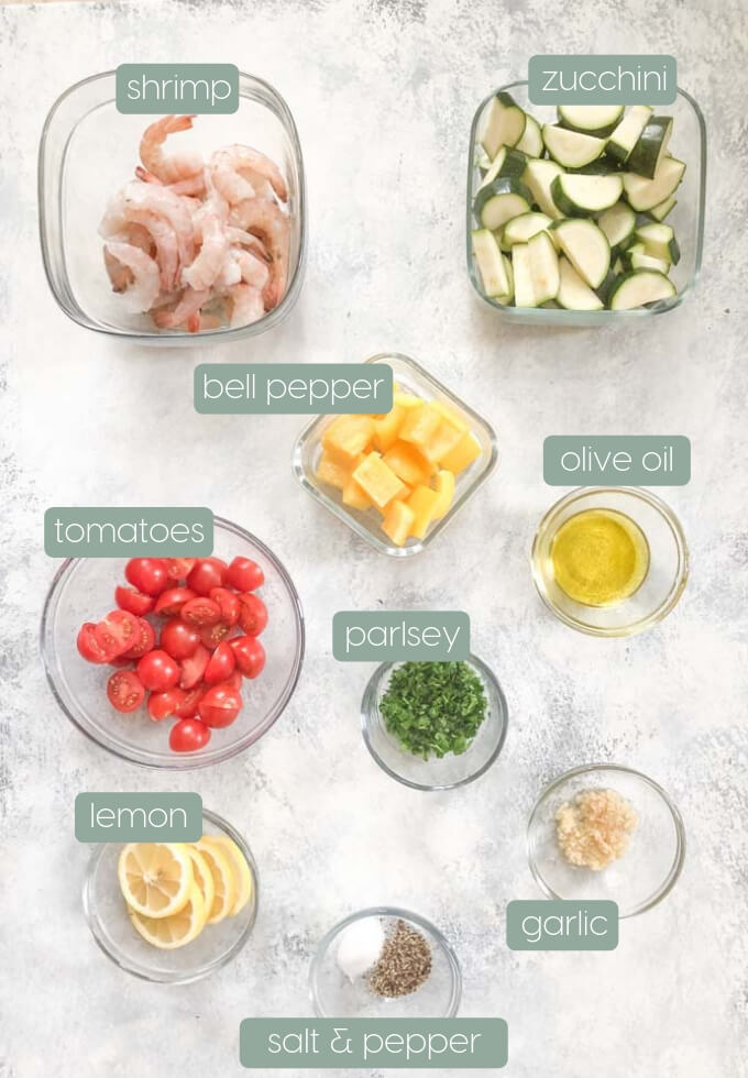 ingredients for shrimp foil packets