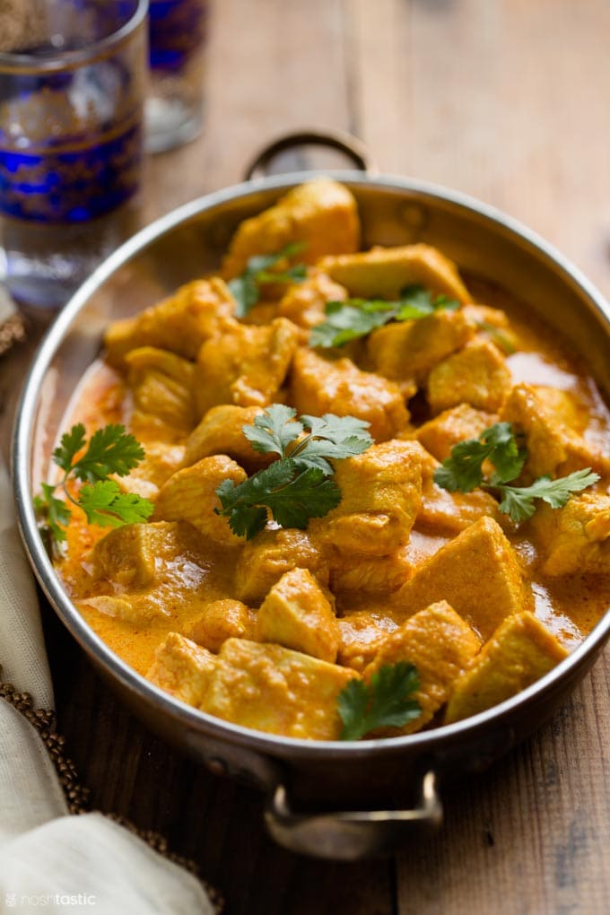 Butter chicken in a large dish