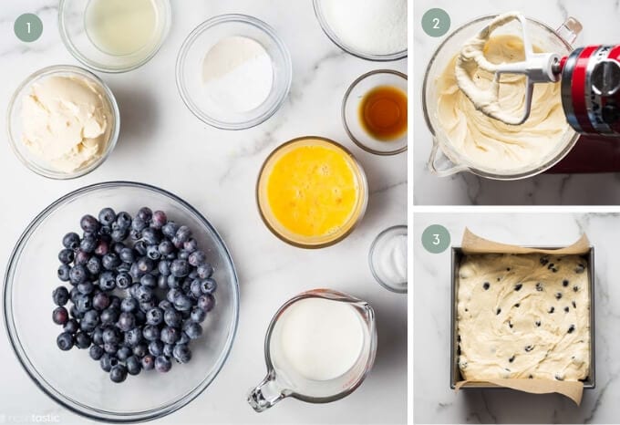 steps for making gluten free blueberry cake recipe