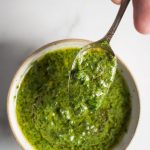 Chimichurri sauce in a bowl