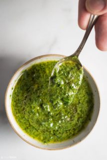 Chimichurri sauce in a bowl