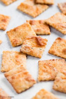 Keto Herb Crackers on a plate