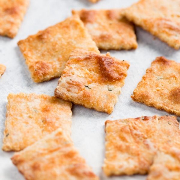 Keto Herb Crackers on a plate