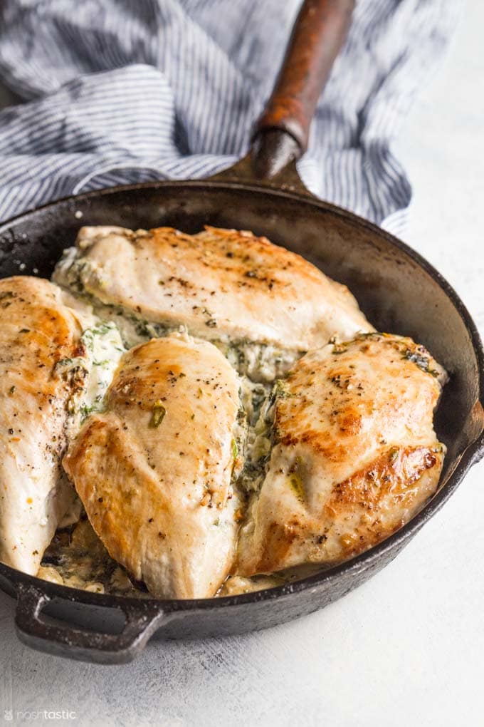 low carb chicken in a skillet