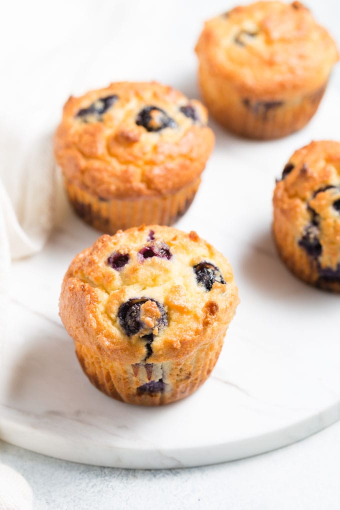 low carb almond muffins on a plate