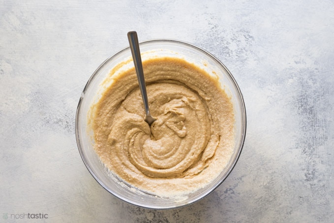 batter for low carb muffins in a bowl