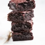 gluten free brownies cut and stacked up