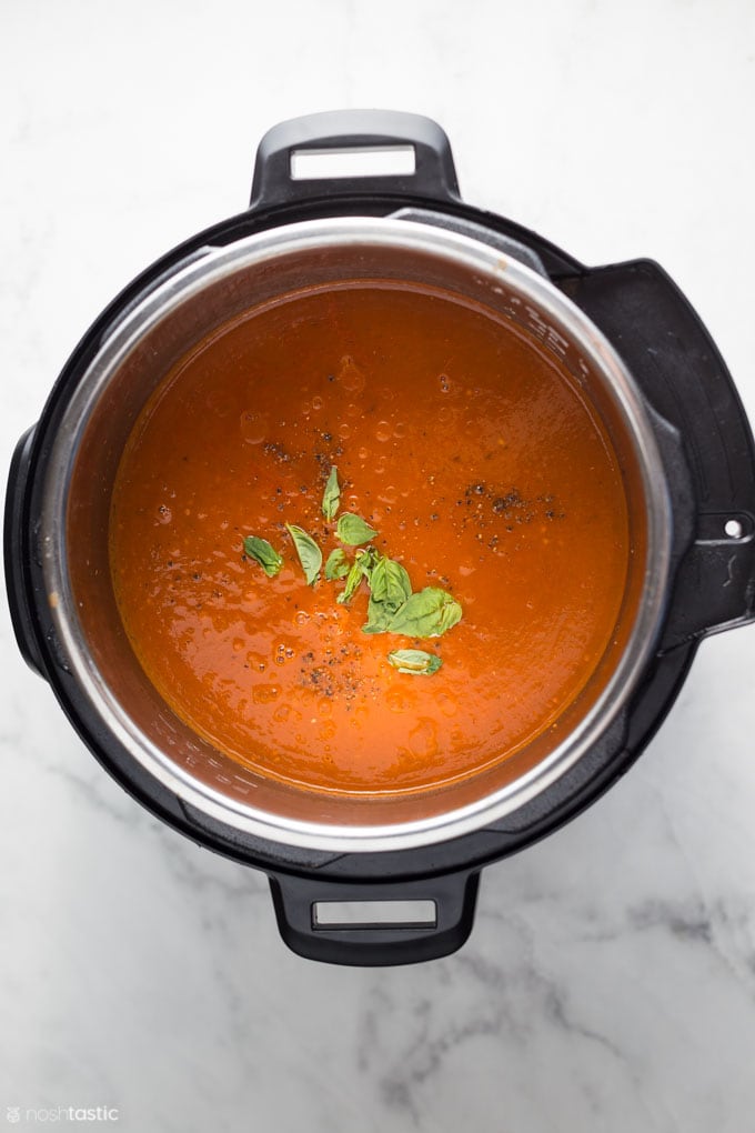 cooked tomato basil soup