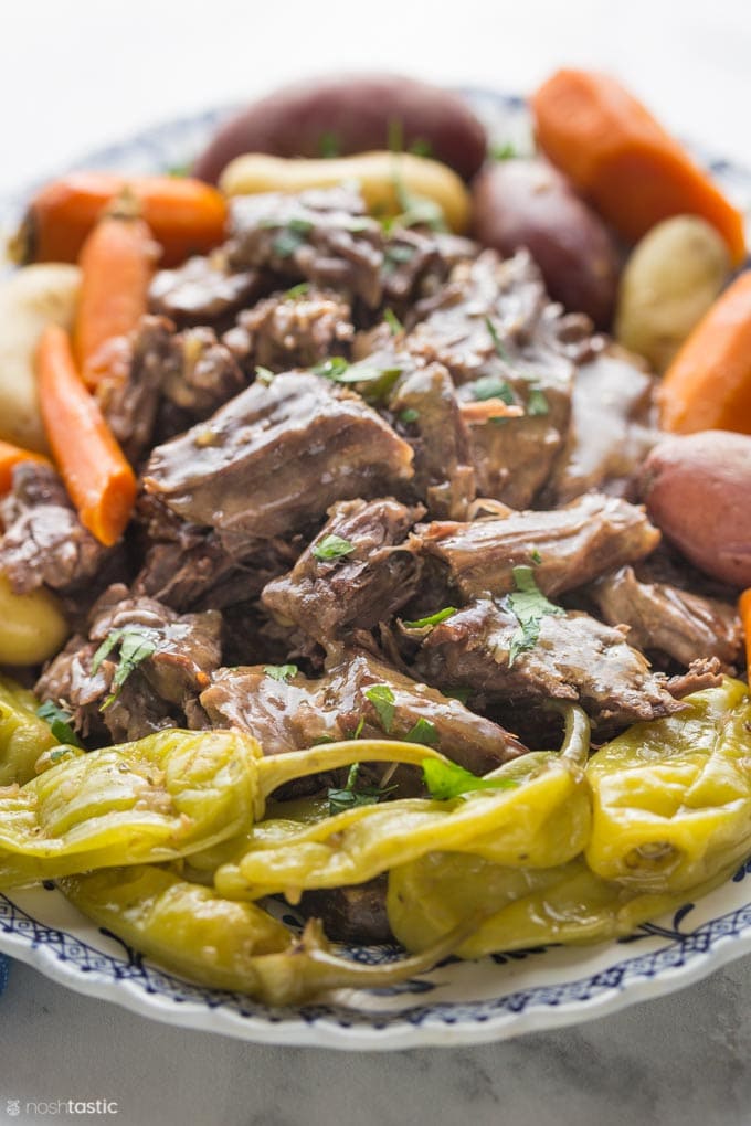 Instant Pot mississippi pot roast on a plate