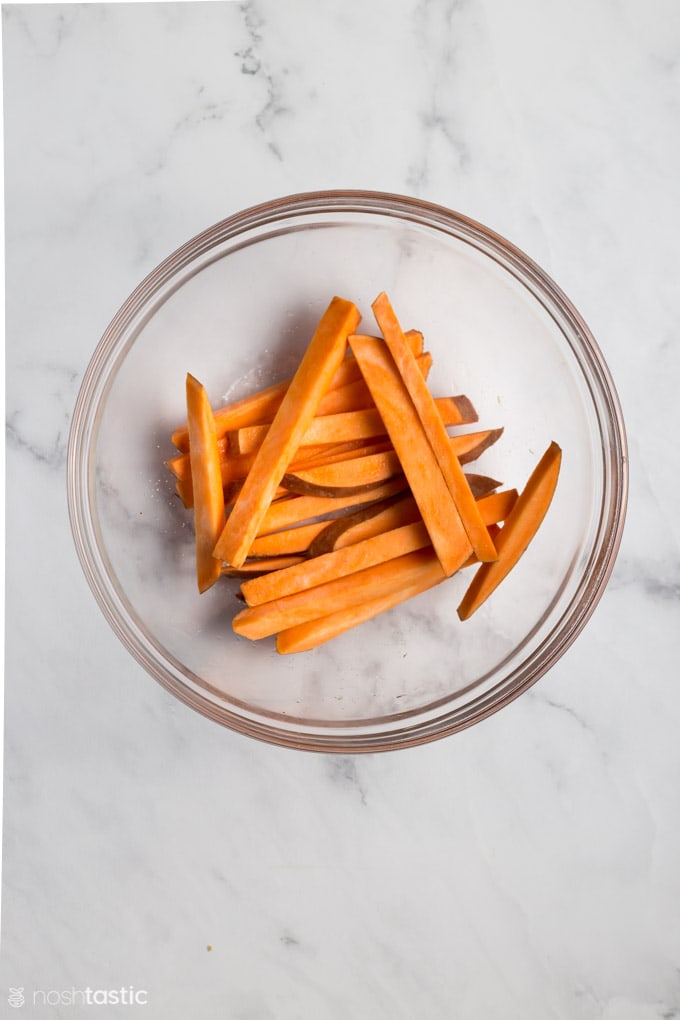 Sweet potato fries in a bowl