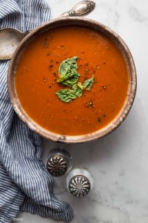 instant pot tomato basil soup recipe photo recipe, gluten free, paleo and whole30