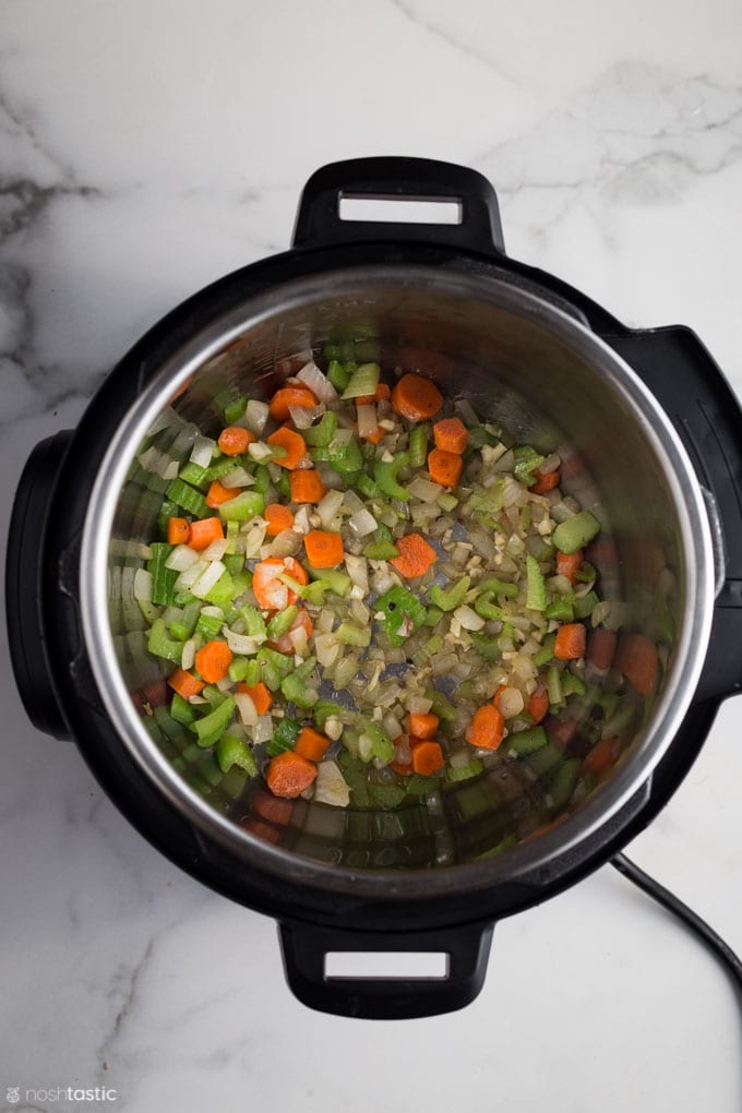 vegetables in an instant pot for adding to short ribs