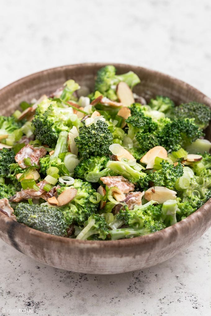 Easy Keto Broccoli Salad - (low carb, paleo, w30) Noshtastic