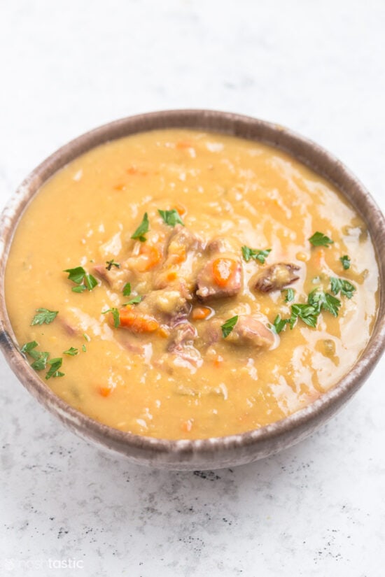 Ham Chowder With Ham Bone Instant Pot Split Pea Soup - Noshtastic