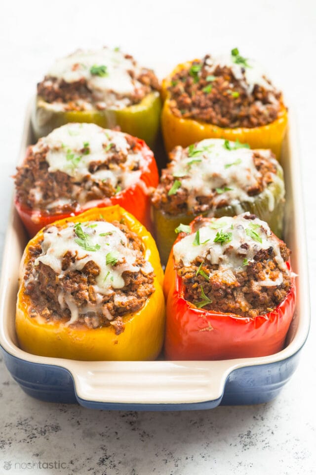 Keto Stuffed Peppers (low carb, gluten free) Noshtastic