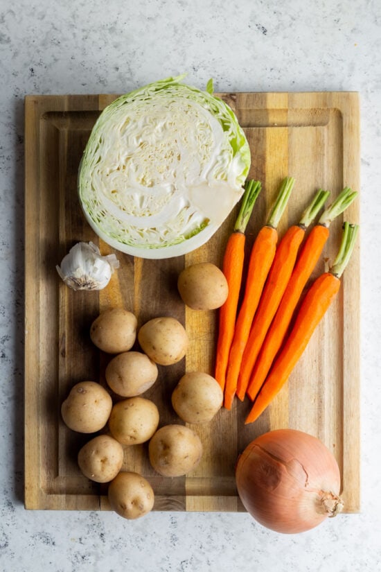 vegetables on a cutting board