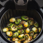 Brussels Sprouts in air fryer basket